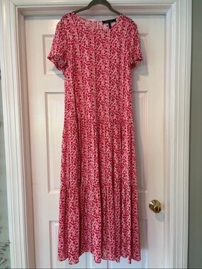 BCBGMaxAzria Pink Floral Tiered Maxi Dress